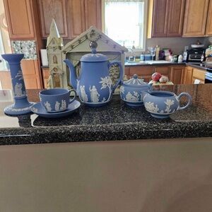 Blue Ceramic Tea Set